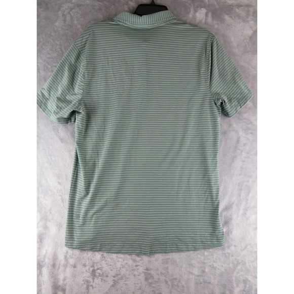 Lululemon Men's Striped Light Green Polo Shirt Athletic Casual - Large - Picture 3 of 7